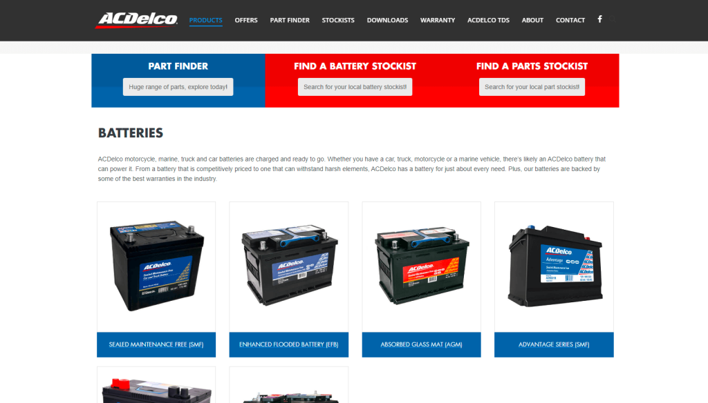 ACDelco Top Car battery brand
